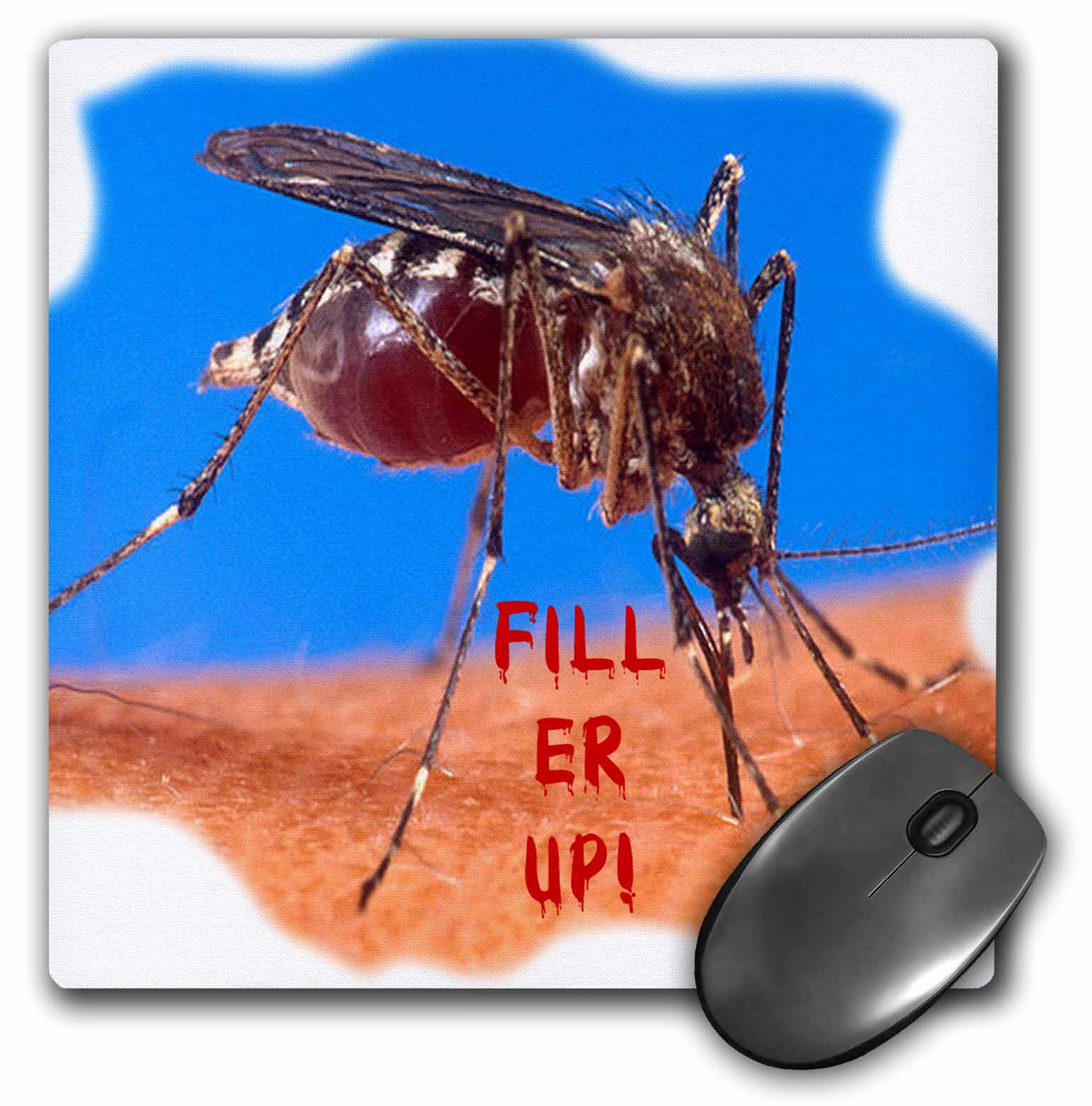 3dRose Mosquito Getting Its Fill Mouse Pad, 8 by 8inch