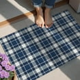 thumbnail image 4 of Navy White Plaid Checkered Pattern Door Rugs,Washable Non Slip Door Mats Indoor,Decorative Door Mats,Entry Mat Indoor for Entrance,Bedroom,Kitchen,Bathroom,20"x32", 4 of 5