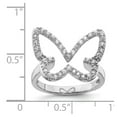 thumbnail image 3 of Auriga 925 Sterling Silver Rhodium Plated Cubic Zirconia Butterfly Ring Size 8 for Women, 3 of 5