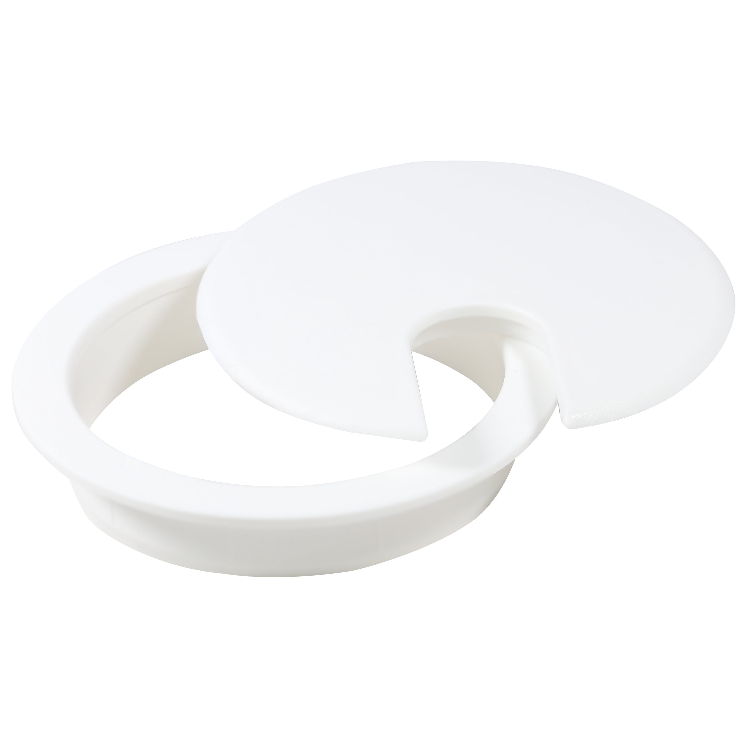 Rok Hardware 10 Pack Round Grommet, 3" (76mm) Diameter, ABS Plastic in White Finish