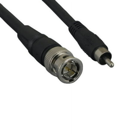 Lot of 10pc Kentek 25 Feet FT Premium BNC male to RCA male composite video cable cord connector male to male M/M black 75 ohm coaxial