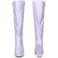 thumbnail image 2 of BLISSFUL STEP Women's GoGo Boot Block Heels Knee High Boots Purple 9, 2 of 6