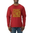 thumbnail image 1 of Straight Outta Arizona ARI Fan | Fantasy Baseball Fans | Mens Sports Long Sleeve T-Shirt, Red, X-Large, 1 of 4