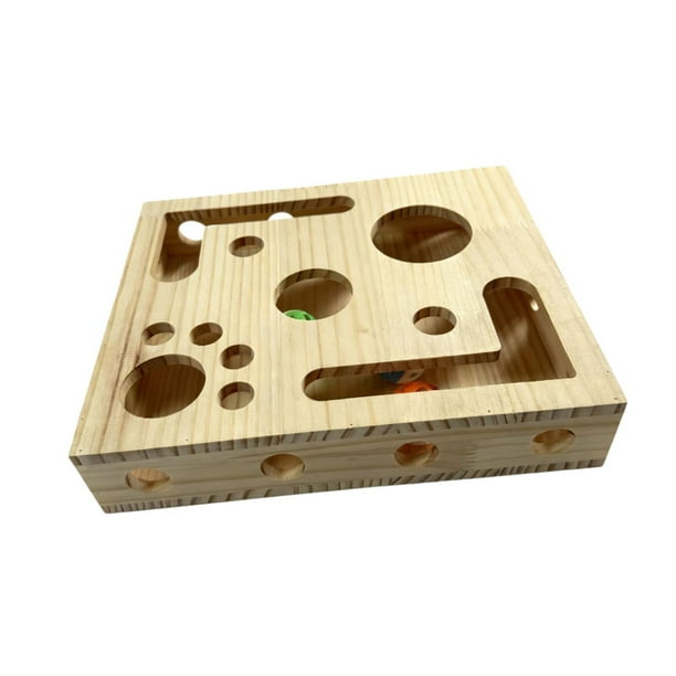 Juguete interactivo de madera para gatos, rompecabezas, juego de entrenamiento mental, juguete multifuncional y divertido para que de