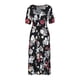 thumbnail image 1 of Minnieouse Vestido largo de verano Traje de playa Algodón Cuello en V Mano de obra fina Patrón de flores de manga corta Exquisito elegante Vestidos Negro/XL Minnieouse AP018342-04, 1 of 6