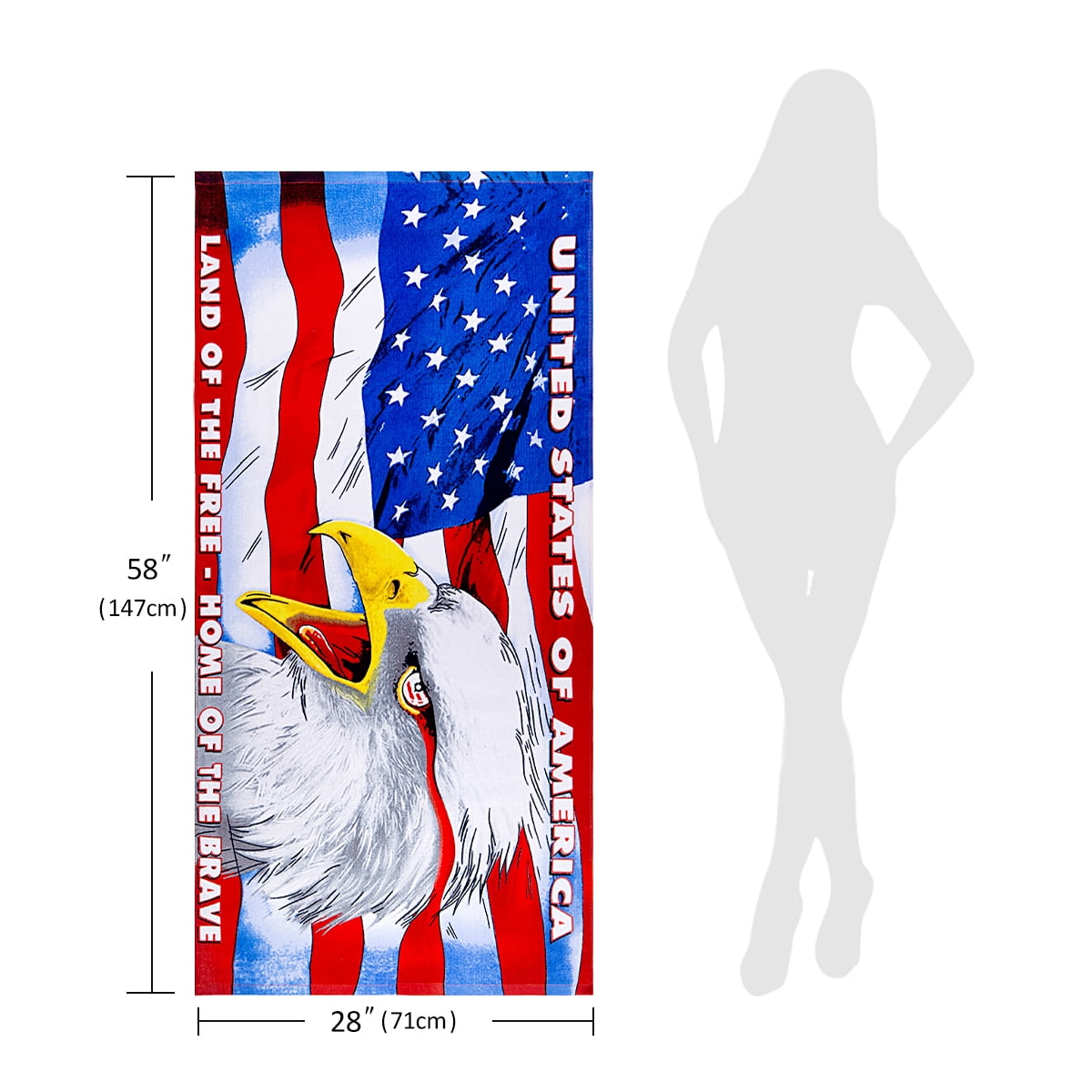 JML 100% Cotton Beach Towel,Soft & Quick-Dry Pool Towel,Perfect for Beach,Swimming,28"x58"