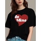 thumbnail image 1 of Camiseta básica para mujer verano SuaveLadies' casual round neck romantic letter printed T-shirt - soft cotton short sleeved, summer top suCamisetas de verano para mujer, manga corta, cuello redondo, 1 of 8