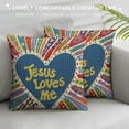 thumbnail image 3 of ONETECH Inspirational Pillow Cover, Jesus Loves Me  Throw Pillow Case, I Am A Child Of God Christian Decoration for Nursery Playroom Classroom, Religious Gifts for Boys Girls, 3 of 5
