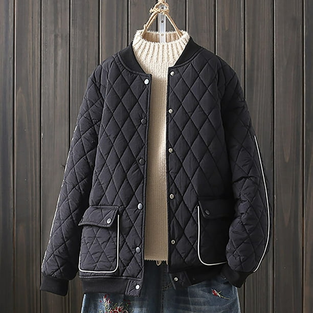 Parkas de manga larga para mujer, chaqueta holgada informal de color liso con capucha, chaqueta de algodón para mujer
