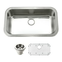 Houzer Belleo 32 in Stainless Steel Topmount Single Bowl Kitchen Sink with Strainer and Grid - BSG-3018