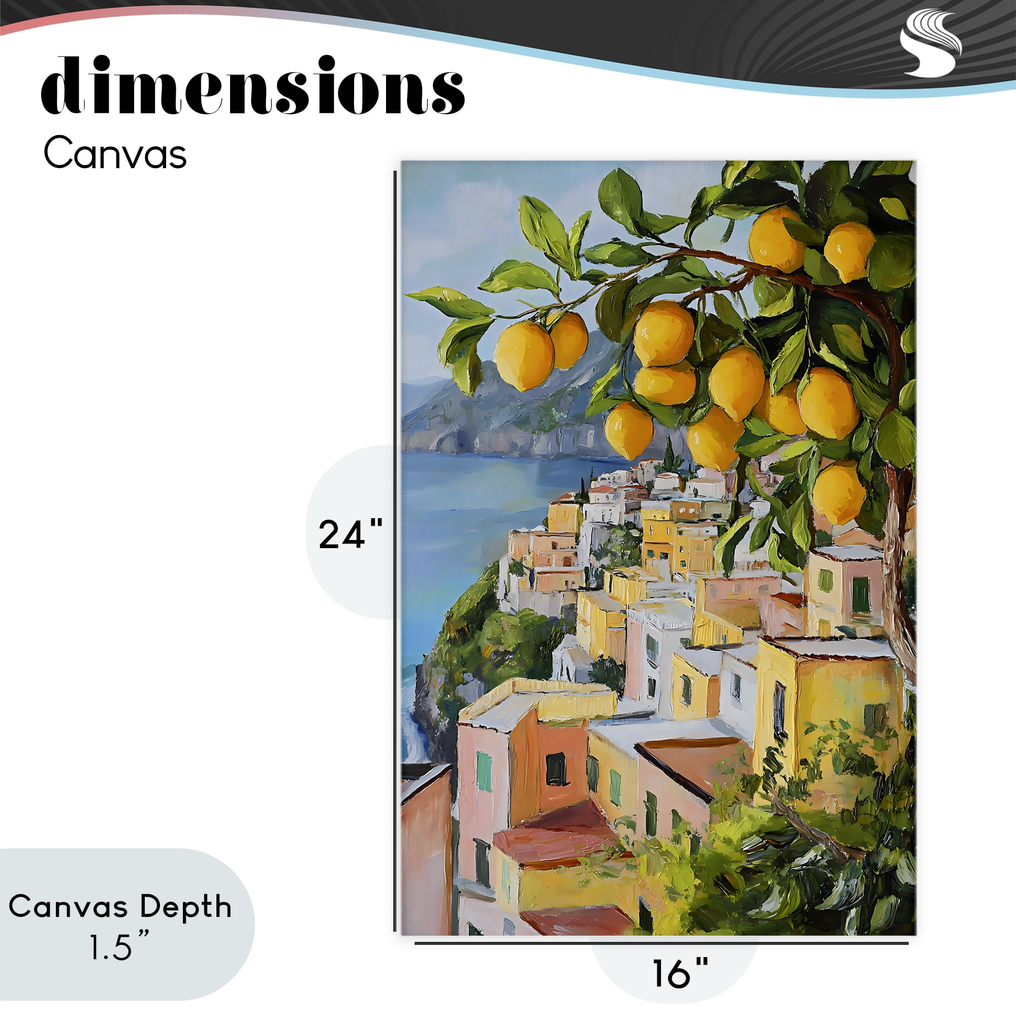 Stupell Industries Mediterranean Lemon Tree Scenery Canvas Wall Art, design by Creative Studio