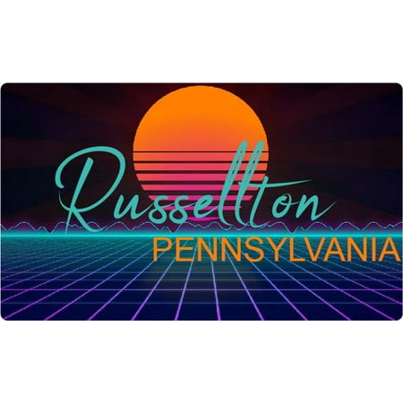 

Russellton Pennsylvania 4 X 2.25-Inch Fridge Magnet Retro Neon Design
