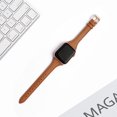 thumbnail image 3 of WFEAGL Leather Band Compatible Apple Watch Band 42mm 44mm 45mm Brown/Rose Gold, 3 of 4