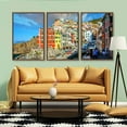 thumbnail image 3 of IDEA4WALL 3 Piece Framed Canvas Wall Art for Living Room, Bedroom Italy City Landscape Canvas Prints for Modern Home Decoration Ready to Hang, 3 of 4