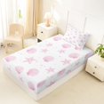 thumbnail image 4 of spefrowx Simple Line Shell Twin Sheets for Girls, Pink Dot Starfish Coastal Bedding, 3pcs, 1 Flat Sheet, 1 Fitted Sheet and 1 Pillowcase, 4 of 5