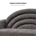 thumbnail image 6 of 65" W Three-seater sofa Modern Trending and Youthful Rainbow Design Upholstered Fabric Sofa Decor Furniture for Living Room, Bedroom, Office GREY, 6 of 9