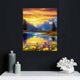 thumbnail image 4 of JRXY Mountain Canvas Wall Art for Living Room Nature Landscape Picture Sunflower Wall Decor for Bedroom Home Decoration Sunrise Grand Teton National Park Painting Framed Artwork 16x20 in, 4 of 4