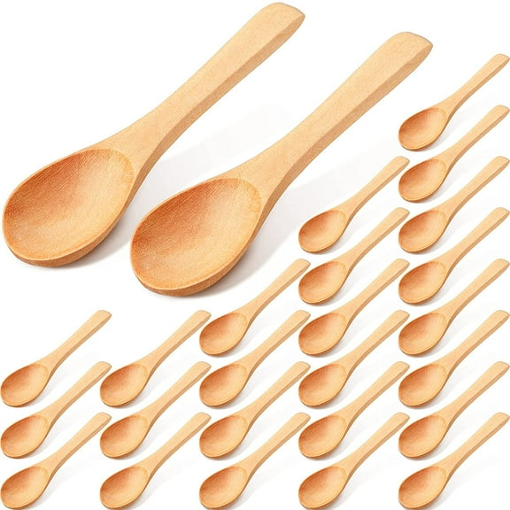 TACYKIBD 36 Pieces Small Wooden Spoons Wooden Makeup Spatulas Wooden Cosmetic Spoons Mini Nature Wooden Beauty Scoop for Women Girls Mixing Makeup, Facial Cosmetic, Skin Care
