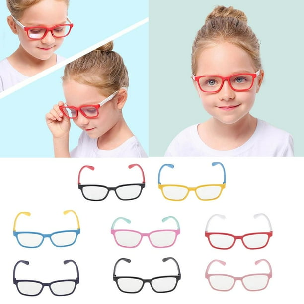 Lentes Con Estilo De 3 Piezas Para Gafas De Montura De Silicona Suave Con Luz Azul Sunnimix Gafas para ninos Anti luz azul