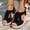 Black, variant on Women's Non Slip Wedge Sandals Boho Fringe Woven Espadrille Heel Adjustable Ankle Strap Plus Size Summer Khaki 42