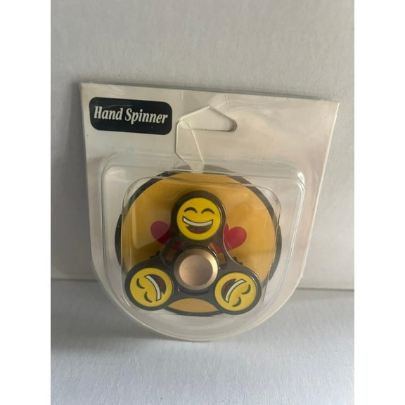 Fidget Emoji Spinner Metal Laughing Face Black Spinner New (BONUS 1 FUN CHOPS)
