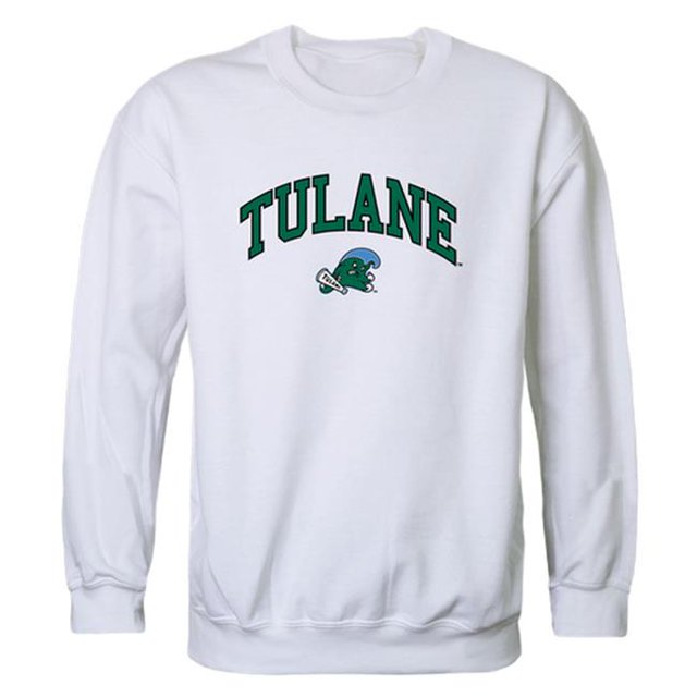 W Republic 541-198-WHT-01 Tulane University Campus Chandail en Molleton Col Rond, Blanc - Petit