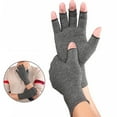 thumbnail image 4 of par de guantes transpirables para deportes de interior, guantes de compresión para rehabilitación y artritis, talla M (gris), 4 of 7