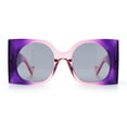 thumbnail image 3 of Womens Opulent Golden Era Oversized Bold Squared Thick Temple Fashion Sunglasses Pink Purple - Black, 3 of 8