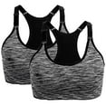 thumbnail image 1 of Pack de 2 sujetadores deportivos de alto impacto para mujer - Camiseta sin costuras para yoga y running con tirantes ajustables (tallas S-XL), 1 of 6