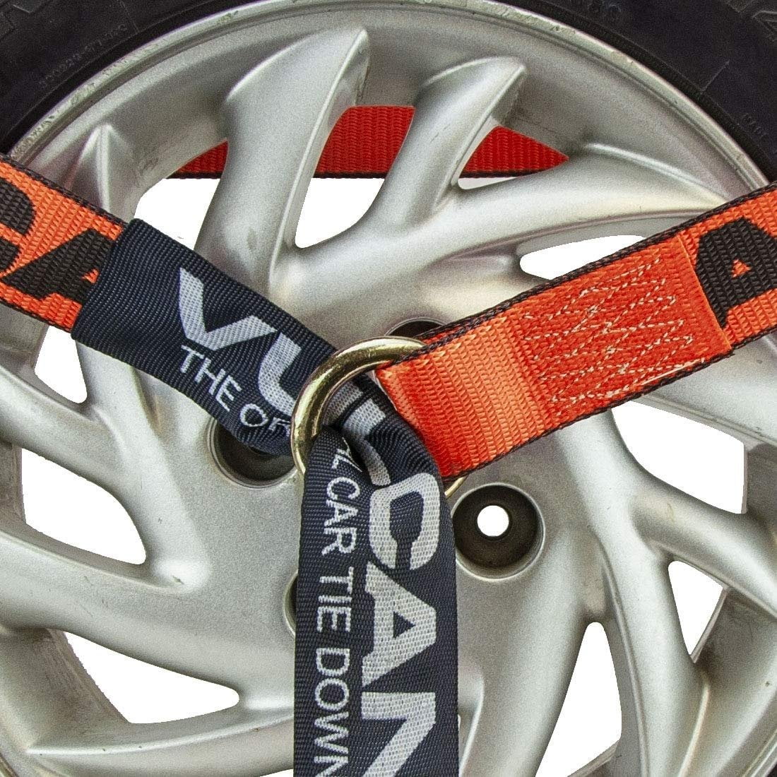 Vulcan Classic Lasso Style Auto Tie Down Kit w//Universal O-Ring and Chain Anchor Ratchet Safe Working Load 96 - Pack of 4 3300 lbs.