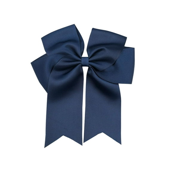 Cglfd Clearance 6-inch Ribbed Satin Fishtail Double Layered Ribbon Bow Hair Clip for Children's Hair Accessories Hair Clip, Blue