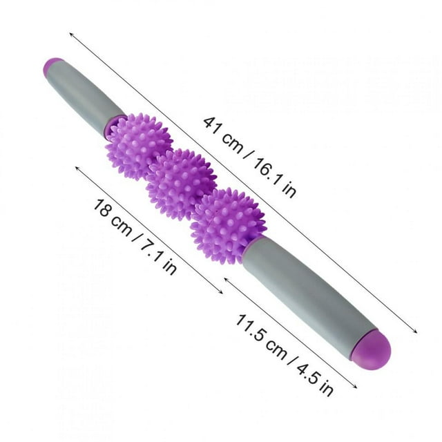 Bnineteenteam Muscle Roller Stick, Muscle Roller Massage Stick Yoga Stick Celulitis Spiky Ball para Espalda Brazos Hombro Pierna para Alivio Músculos Dolor(púrpura)