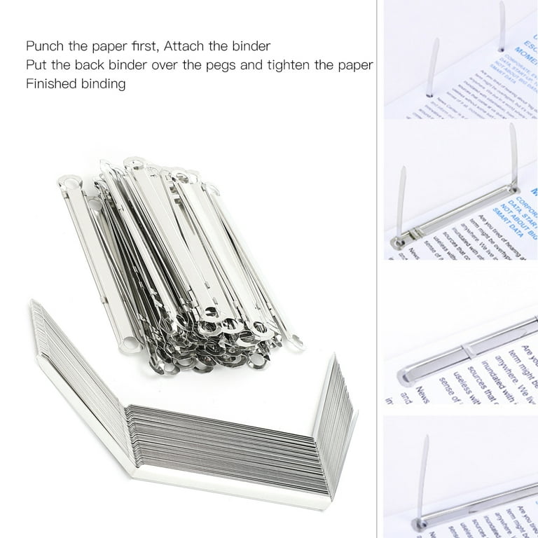 Prong Paper Fasteners, 50pcs 80mm File Fasteners 2-Hole Metal Prong Paper  Fastener Iron Binder Clip Paper Prong Fastener Paper File Folder