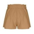 thumbnail image 6 of Lenpel Flowy Shorts for Women Summer Ruffle Elastic High Waisted Pleated Wide Leg Boho Casual Shorts Beach Vacation Clothes, 6 of 7
