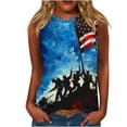 thumbnail image 2 of Red White and Blue Tank Top for Women Red White and Blue Tank Tops for Women Women Fourth of July Tank Womens Red White and Blue Top Women's Casual Independence Day Sleeveless Round Neck Tops, 2 of 4