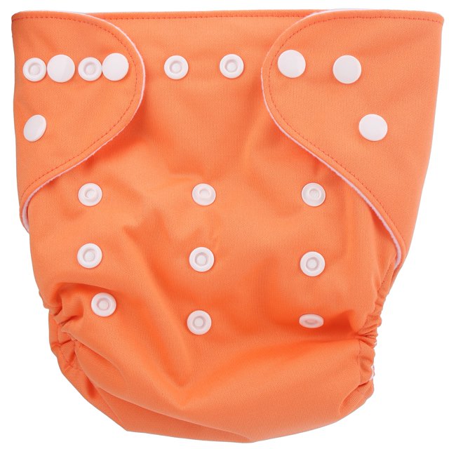 Pañal infantil a prueba de fugas, pañal de bolsillo de algodón absorbente reutilizable lavable para bebé (naranja)