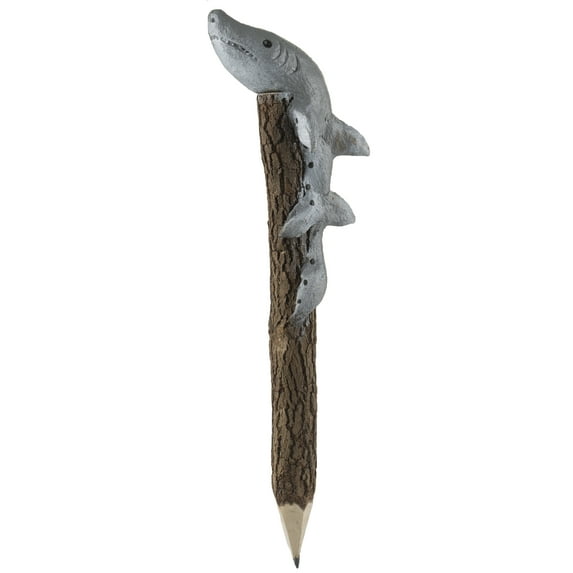 Nautical Gift - Hand Carved Wooden Sea life Jumbo Pencil (Shark)