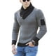thumbnail image 1 of Suéter casual de punto ajustado con cuello de bufanda., 1 of 3