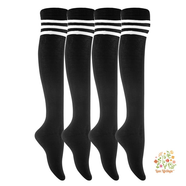 Lian LifeStyle - Lian Style Big Girl's 4 Pairs Over-the-Knee Thigh High ...