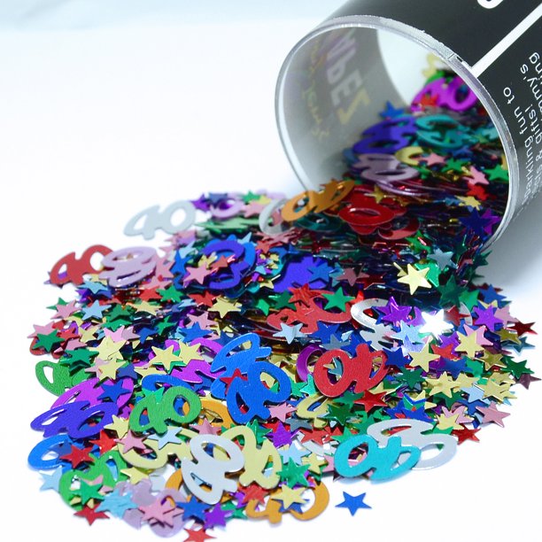 Confetti Mix 40s & Stars MultiColors Half Pound (8 oz) CCL9007