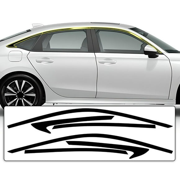 Yimiti For Honda For Civic Sedan 2022 2023 Side For Window Chrome Delete Cover Decal