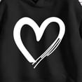 thumbnail image 6 of WAVSUF Girls Hooded Sweatshirts, Long Sleeve Hooded Heart Print Fall Casual Daily Pullover Black 3, 6 of 6