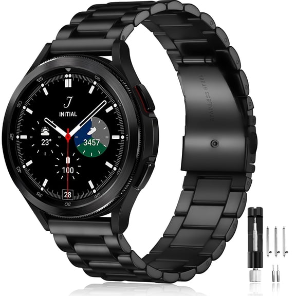 HionlyPro Stainless Steel Bands Compatible with Samsung Galaxy Watch Band 7/6/5/4/FE 44mm 40mm,Watch 6 Classic Band 47mm 43mm,Watch 5 Pro 45mm,Watch 4 Classic 46mm 42mm,20mm Metal Strap for Men Women