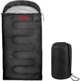 thumbnail image 2 of 10 Pack Bulk Wholesale of Cold Weather Hooded Sleeping Bags for Adults, Kids, Homeless, Camping, Indoors, Outdoors - 10 Count Hooded Sleeping Bags in Black 71"L x 30"W, 2 of 7