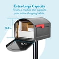 thumbnail image 3 of Architectural Mailboxes Centennial™ T4, USPS Approved Next Generation Heavy duty Steel Metal Post Mounted Mail Box for outside, Pewter, XL Extra Large Curbside Mailbox with Magnetic Latch, 3 of 10