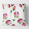 thumbnail image 2 of Designart Roses Flowers Pattern' Mid-Century Modern Throw Pillow - 18x18, 2 of 2