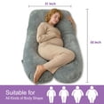 thumbnail image 4 of QUEEN ROSE Pregnancy Pillows, U Shaped Full Body Pillow for Sleeping Support, 55 Inch Maternity Pillow for Pregnant Women with Removable Velvet Cover, Grey, 4 of 11