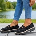 thumbnail image 6 of CHICVOMEY Platform Loafers for Women Slip On Lug Sole Penny Loafers Comfort Faux Suede Casual Shoes for Preppy Style Office and Everyday Wear, 6 of 9
