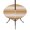 Gold, Amber, White, variant on Round Outdoor Tablecloth with Umbrella Hole and Zipper, Aqua Striped Tablecloth with Elastic Waterproof, Teal Ombre Farmhouse Stripes Patio Table Covers for 36" - 44" Picnic Pool Tables