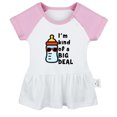 thumbnail image 2 of iDzn I'm Kind Of a Big Deal Funny Dresses For Baby, Newborn Babies Skirts, Infant Princess Dress, 0-24M Kids Graphic Clothes (Pink Raglan Dresses, 6-12 Months), 2 of 5